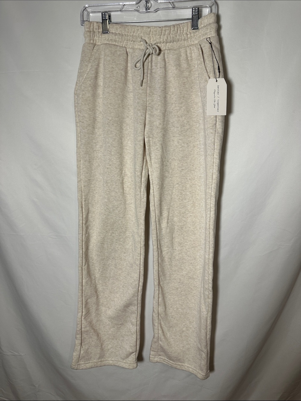 Women's Cream Drawstring Cozy Joggers